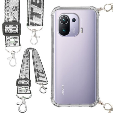 Etui Antishock ze Smyczą Białą XIAOMI MI 11 PRO Ochronne z Uchwytem Top