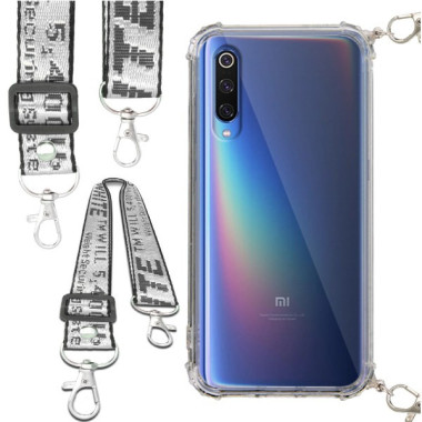 Etui Antishock ze Smyczą Białą XIAOMI MI 9 Ochronne z Uchwytem Top