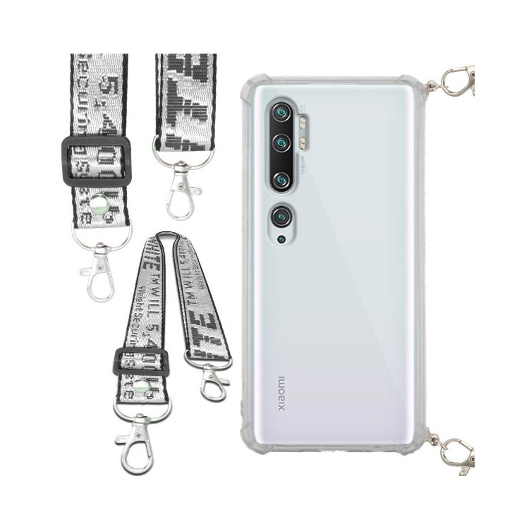 Etui Antishock ze Smyczą Białą XIAOMI Mi NOTE 10 / 10 PRO Ochronne z Uchwytem Top