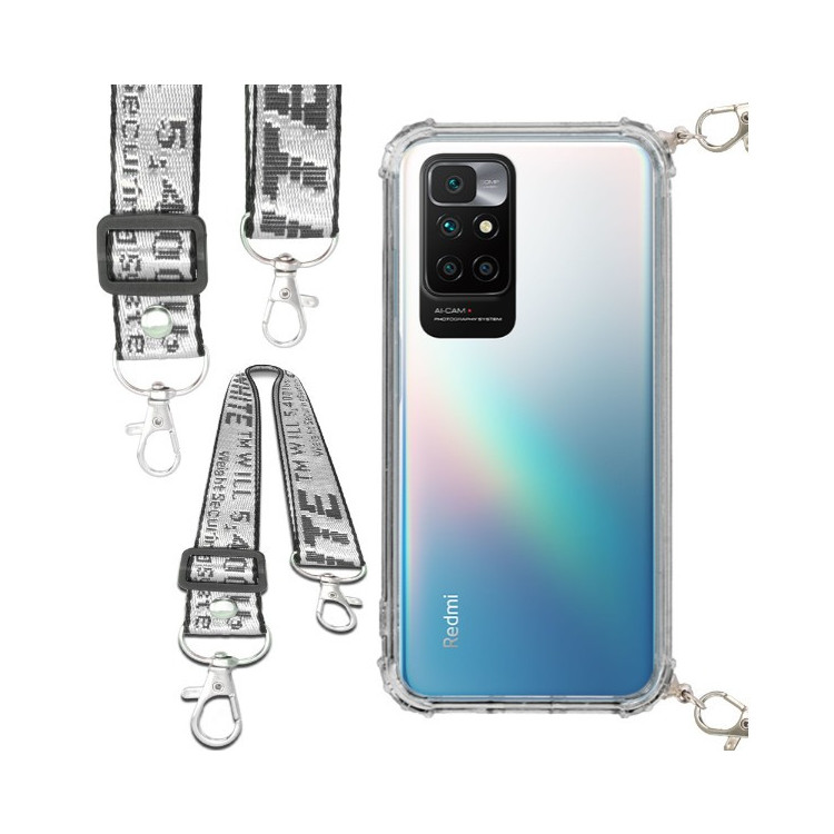 Etui Antishock ze Smyczą Białą XIAOMI REDMI 10 / 10 2022 Ochronne z Uchwytem Top