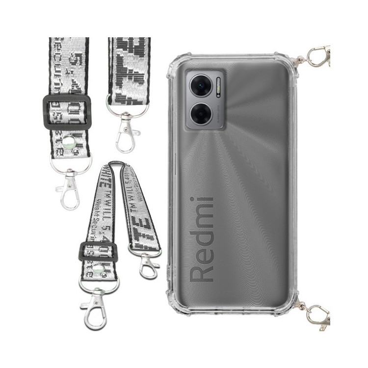 Etui Antishock ze Smyczą Białą XIAOMI REDMI 10 5G / NOTE 11E Ochronne z Uchwytem Top