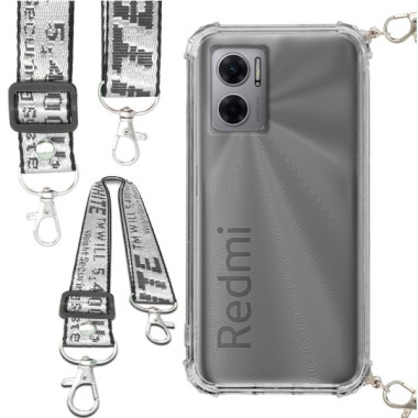 Etui Antishock ze Smyczą Białą XIAOMI REDMI 10 5G / NOTE 11E Ochronne z Uchwytem Top