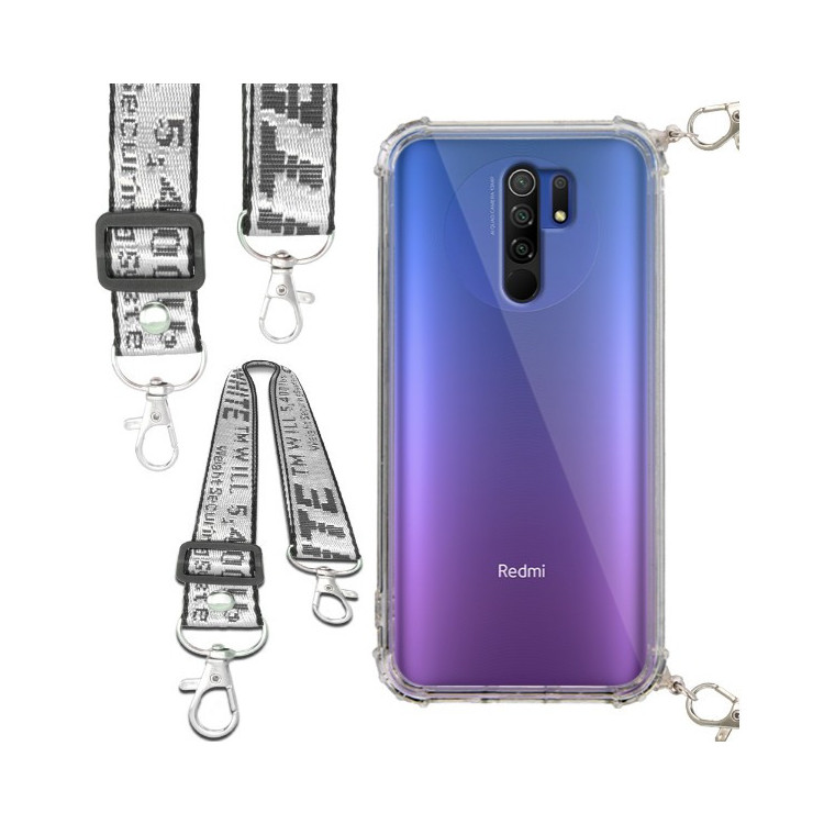 Etui Antishock ze Smyczą Białą XIAOMI REDMI 9 Ochronne z Uchwytem Top