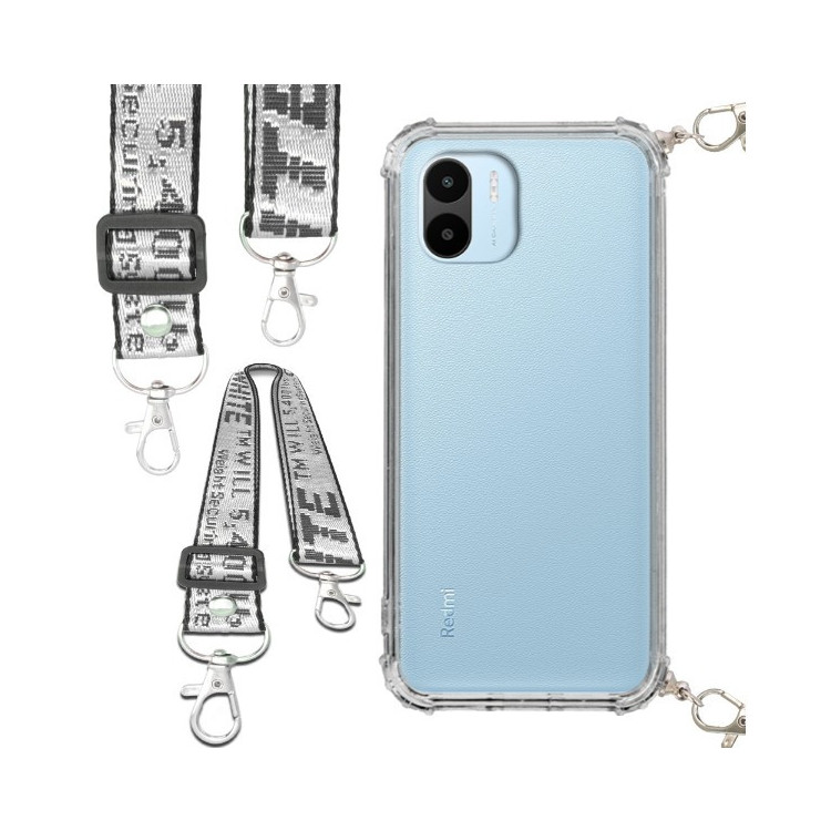 Etui Antishock ze Smyczą Białą XIAOMI REDMI A1 Ochronne z Uchwytem Top