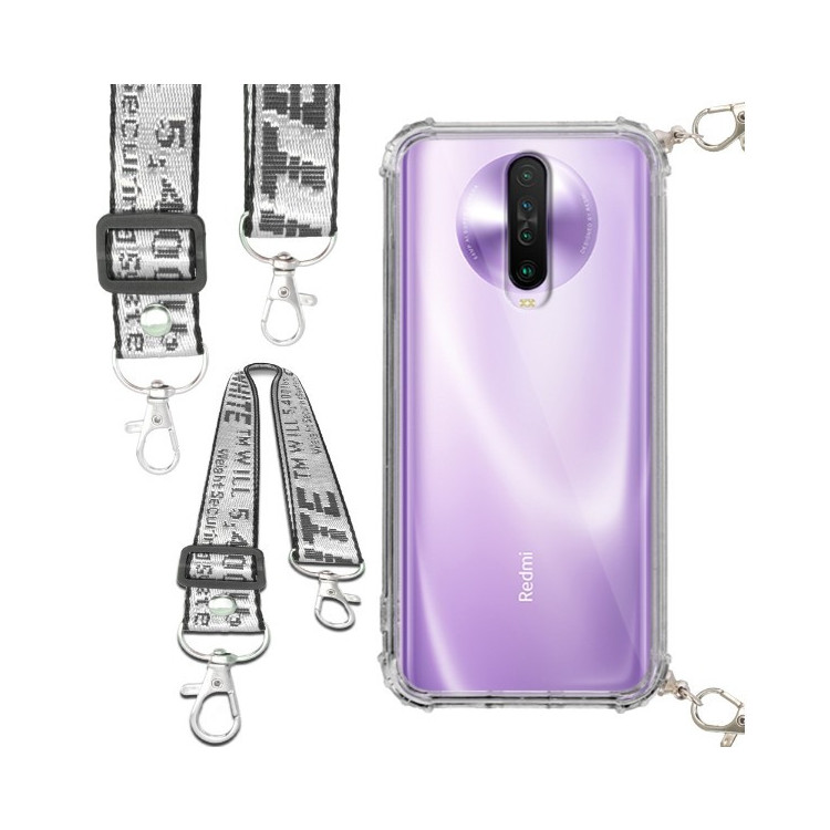 Etui Antishock ze Smyczą Białą XIAOMI REDMI K30 Ochronne z Uchwytem Top