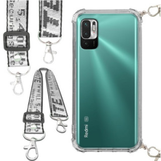 Etui Antishock ze Smyczą Białą XIAOMI REDMI NOTE 10 5G Ochronne z Uchwytem Top