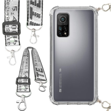 Etui Antishock ze Smyczą Białą XIAOMI REDMI NOTE 10T Ochronne z Uchwytem Top