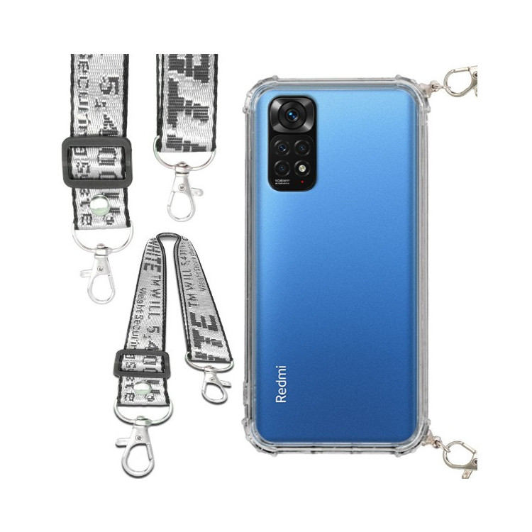 Etui Antishock ze Smyczą Białą XIAOMI REDMI NOTE 11 / 11 PRO 4G / 11 PRO 5G Ochronne z Uchwytem Top