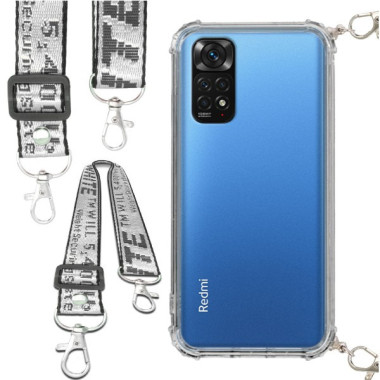 Etui Antishock ze Smyczą Białą XIAOMI REDMI NOTE 11 / 11 PRO 4G / 11 PRO 5G Ochronne z Uchwytem Top