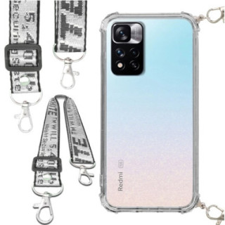 Etui Antishock ze Smyczą Białą XIAOMI REDMI NOTE 11 PRO PLUS 5G Ochronne z Uchwytem Top