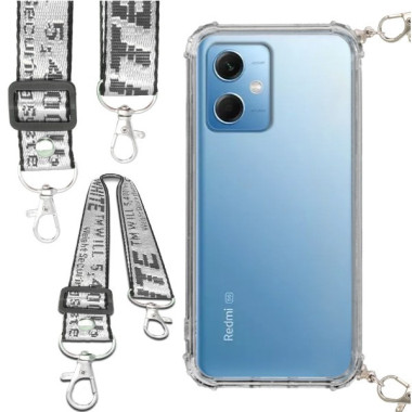 Etui Antishock ze Smyczą Białą XIAOMI REDMI NOTE 12 5G / POCO X5 Ochronne z Uchwytem Top