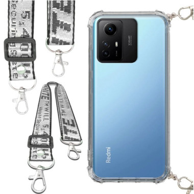 Etui Antishock ze Smyczą Białą XIAOMI REDMI NOTE 12s Ochronne z Uchwytem Top