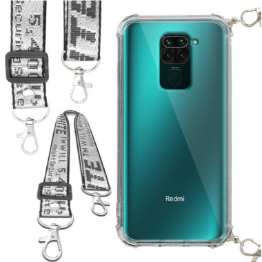 Etui Antishock ze Smyczą Białą XIAOMI REDMI NOTE 9 Ochronne z Uchwytem Top