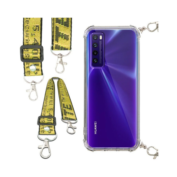 Antishock Etui do HUAWEI NOVA 7 Ochronne Smycz Żółta