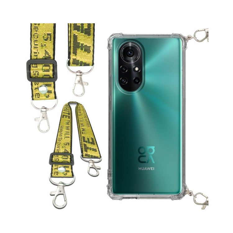 Etui Antishock ze Smyczą Żółtą HUAWEI NOVA 8 5G Ochronne z Uchwytem Top