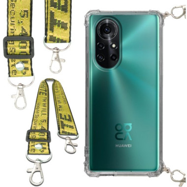 Antishock Etui do HUAWEI NOVA 8 5G Ochronne Smycz Żółta