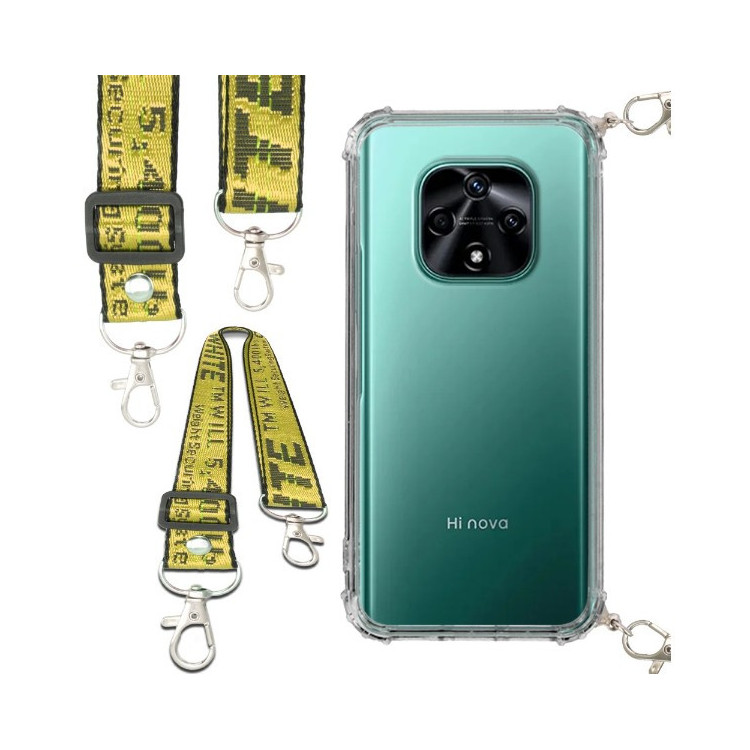 Etui Antishock ze Smyczą Żółtą HUAWEI NOVA 9z 5G  Ochronne z Uchwytem Top