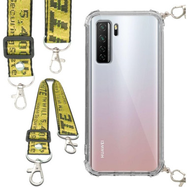 Antishock Etui do HUAWEI P40 LITE 5G / NOVA 7 SE Ochronne Smycz Żółta