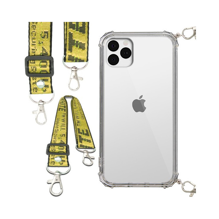 Etui Antishock ze Smyczą Żółtą APPLE IPHONE 11 Pro Ochronne z Uchwytem Top