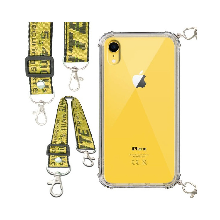 Etui Antishock ze Smyczą Żółtą APPLE iPhone XR Ochronne z Uchwytem Top