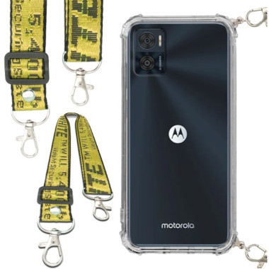 Antishock Etui do MOTOROLA MOTO E22 / E22i Ochronne Smycz Żółta