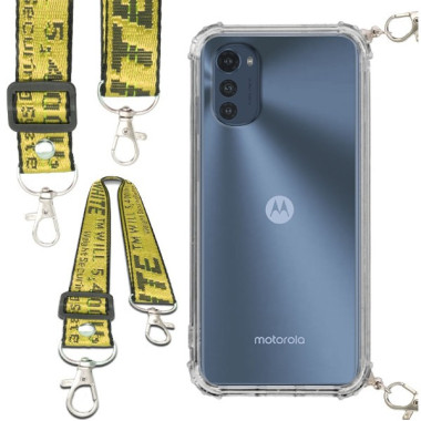 Antishock Etui do MOTOROLA MOTO E32 Ochronne Smycz Żółta