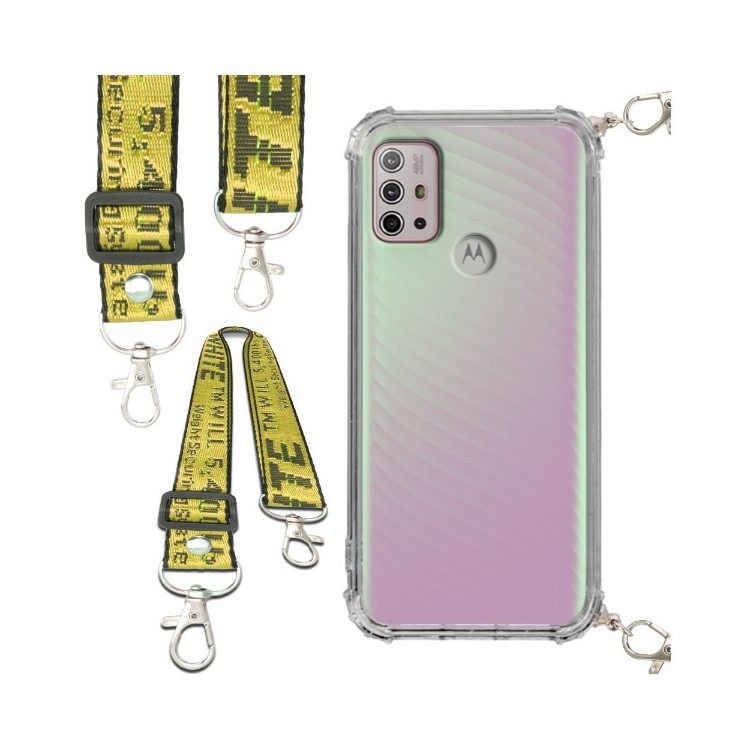 Etui Antishock ze Smyczą Żółtą MOTOROLA MOTO G10 / G30 /G10 POWER Ochronne z Uchwytem Top