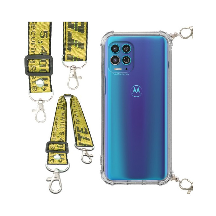 Antishock Etui do MOTOROLA MOTO G100 / EDGE S Ochronne Smycz Żółta