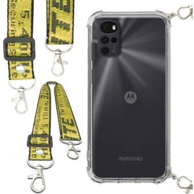 Antishock Etui do MOTOROLA MOTO G22 4G Ochronne Smycz Żółta