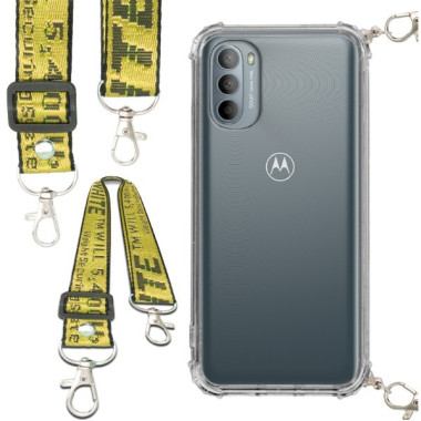 Antishock Etui do MOTOROLA MOTO G31 4G / G41 4G  Ochronne Smycz Żółta