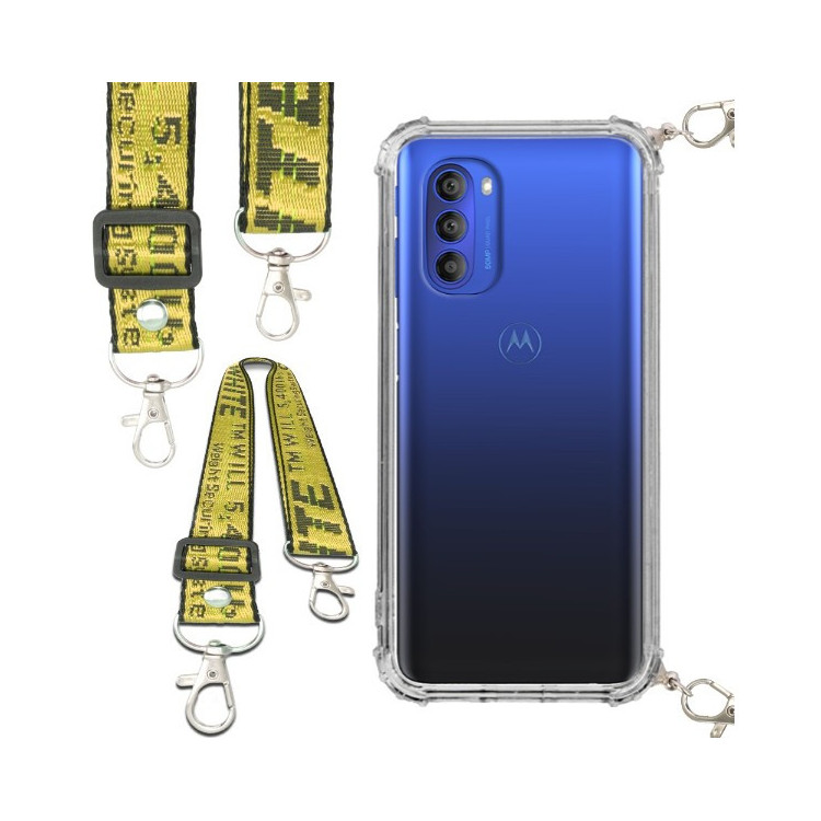 Antishock Etui do MOTOROLA MOTO G51 5G  Ochronne Smycz Żółta