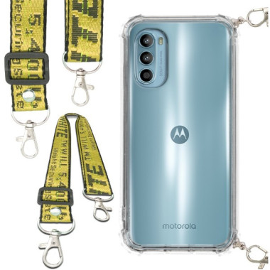 Antishock Etui do MOTOROLA MOTO G52 Ochronne Smycz Żółta