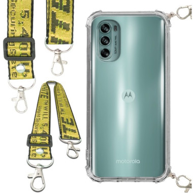 Antishock Etui do MOTOROLA MOTO G62 5G Ochronne Smycz Żółta