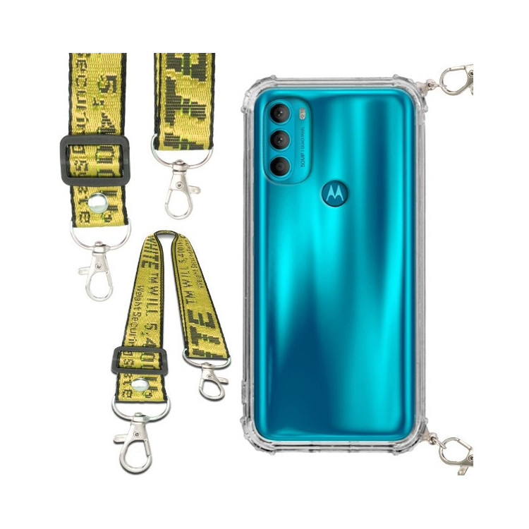 Antishock Etui do MOTOROLA MOTO G71 5G Ochronne Smycz Żółta