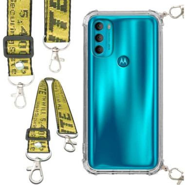 Antishock Etui do MOTOROLA MOTO G71 5G Ochronne Smycz Żółta