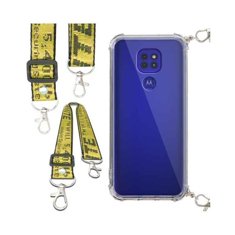 Antishock Etui do MOTOROLA MOTO G9 / G9 PLAY/ E7 PLUS Ochronne Smycz Żółta