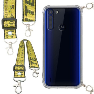 Antishock Etui do MOTOROLA MOTO ONE FUSION Ochronne Smycz Żółta