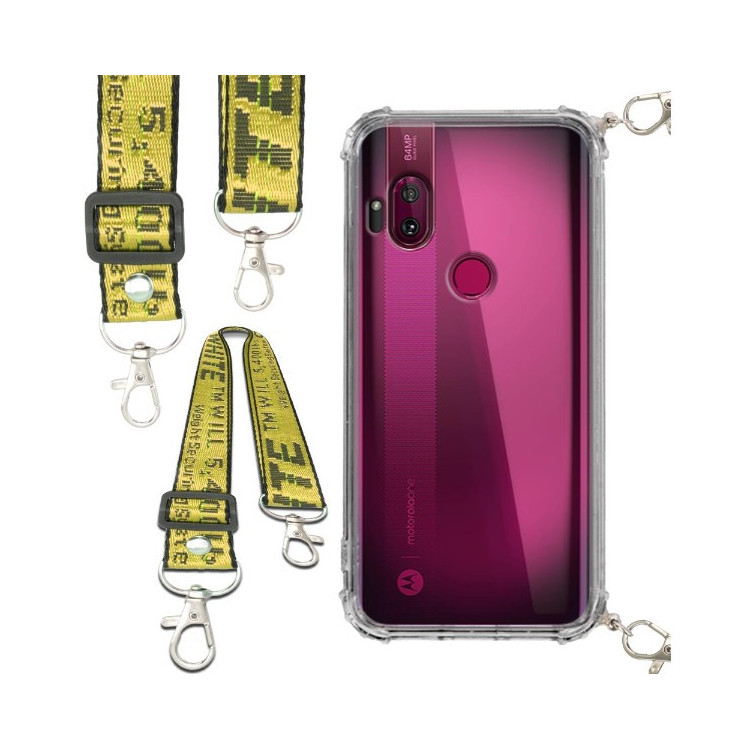 Antishock Etui do MOTOROLA MOTO ONE HYPER Ochronne Smycz Żółta