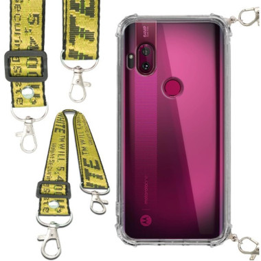 Antishock Etui do MOTOROLA MOTO ONE HYPER Ochronne Smycz Żółta