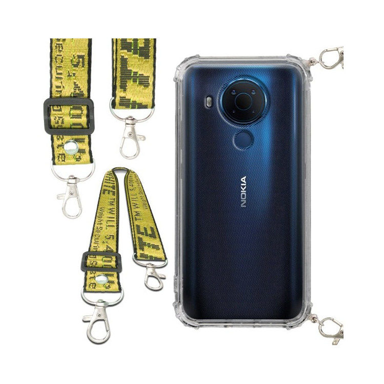 Etui Antishock ze Smyczą Żółtą NOKIA 5,4 Ochronne z Uchwytem Top