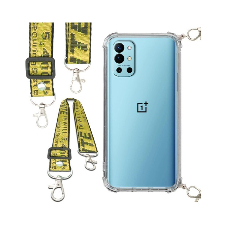 Etui Antishock ze Smyczą Żółtą ONEPLUS 9R Ochronne z Uchwytem Top