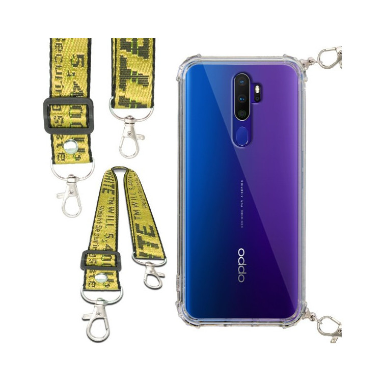 Antishock Etui do OPPO A5 2020 / A9 2020 / A11X Ochronne Smycz Żółta