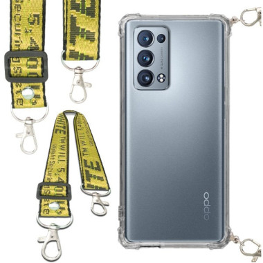 Antishock Etui do OPPO RENO 6 PRO PLUS Ochronne Smycz Żółta