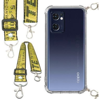 Antishock Etui do OPPO RENO 7Z 5G Ochronne Smycz Żółta