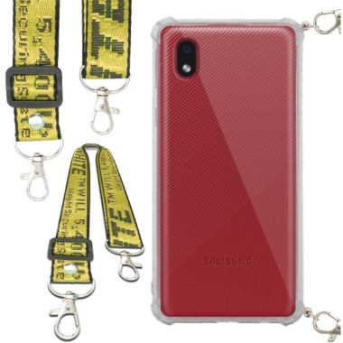 Antishock Etui do SAMSUNG GALAXY A01 CORE Ochronne Smycz Żółta