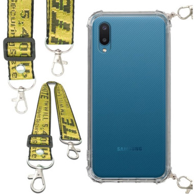 Antishock Etui do SAMSUNG GALAXY A02 / M02 4G Ochronne Smycz Żółta