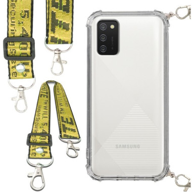 Antishock Etui do SAMSUNG GALAXY A02S / F02S Ochronne Smycz Żółta