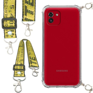 Antishock Etui do SAMSUNG GALAXY A03 Ochronne Smycz Żółta