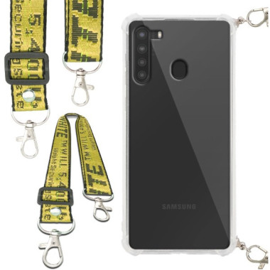 Antishock Etui do SAMSUNG GALAXY A21 Ochronne Smycz Żółta