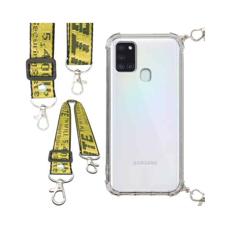 Antishock Etui do SAMSUNG GALAXY A21S Ochronne Smycz Żółta